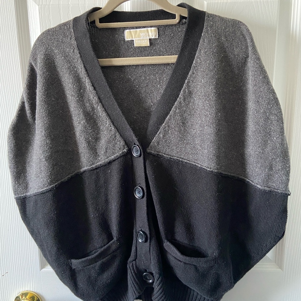 MICHAEL Michael Kors Gray and Black Cardigan Sweater